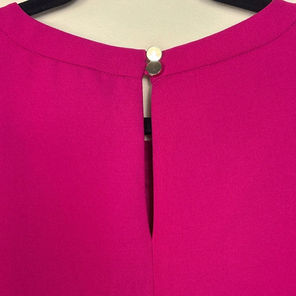 KATE SPADE Demi Scallop Shift Mini Dress Sweetheart Pink Women Size 4 3/4 Sleeve